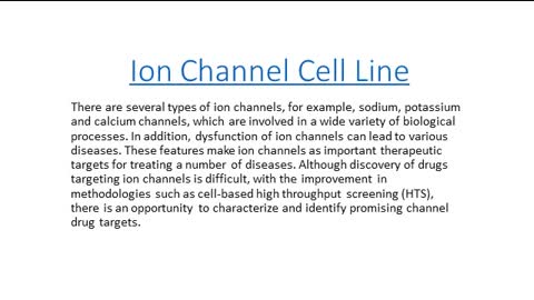 Ion Channel Cell Line