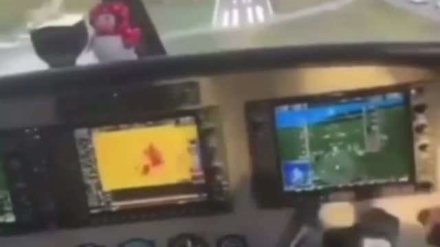 aircraft landing through the eyes of the pilot