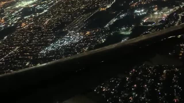 NYC lights view from plane!!