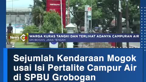 Sejumlah Kendaraan Mogokusai Isi Pertalite Campur Airdi SPBU Grobogan