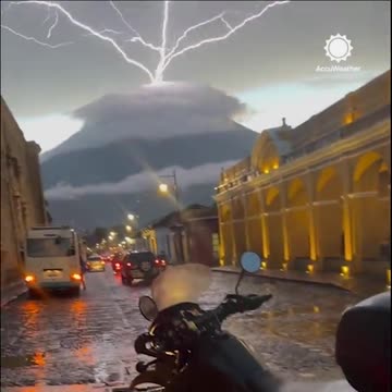@amuse Real? Lightning and volcano combine for stunning scene From AccuWeather
