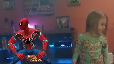 She's dancing like Spiderman!!!