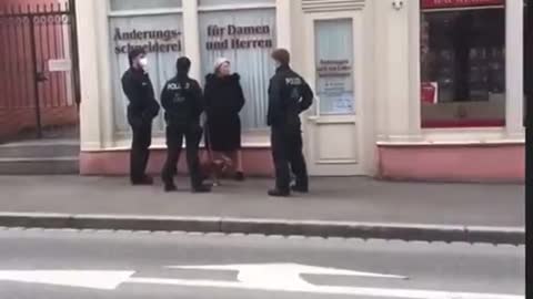 GERMANY - Police Violence on an old woman for not wearing a mask