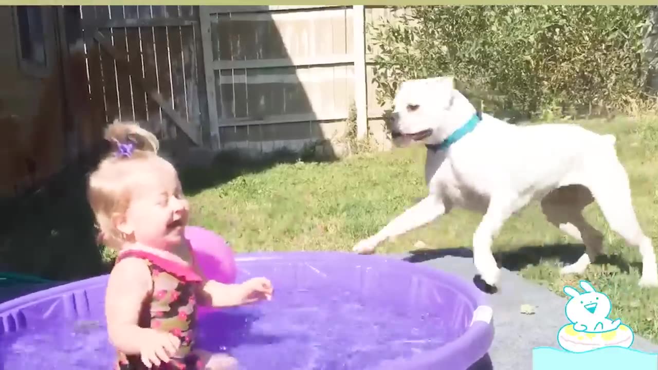 Funny Babies Playing With Water