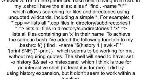 Bash shellfind commandnames with wildcardsalias or function