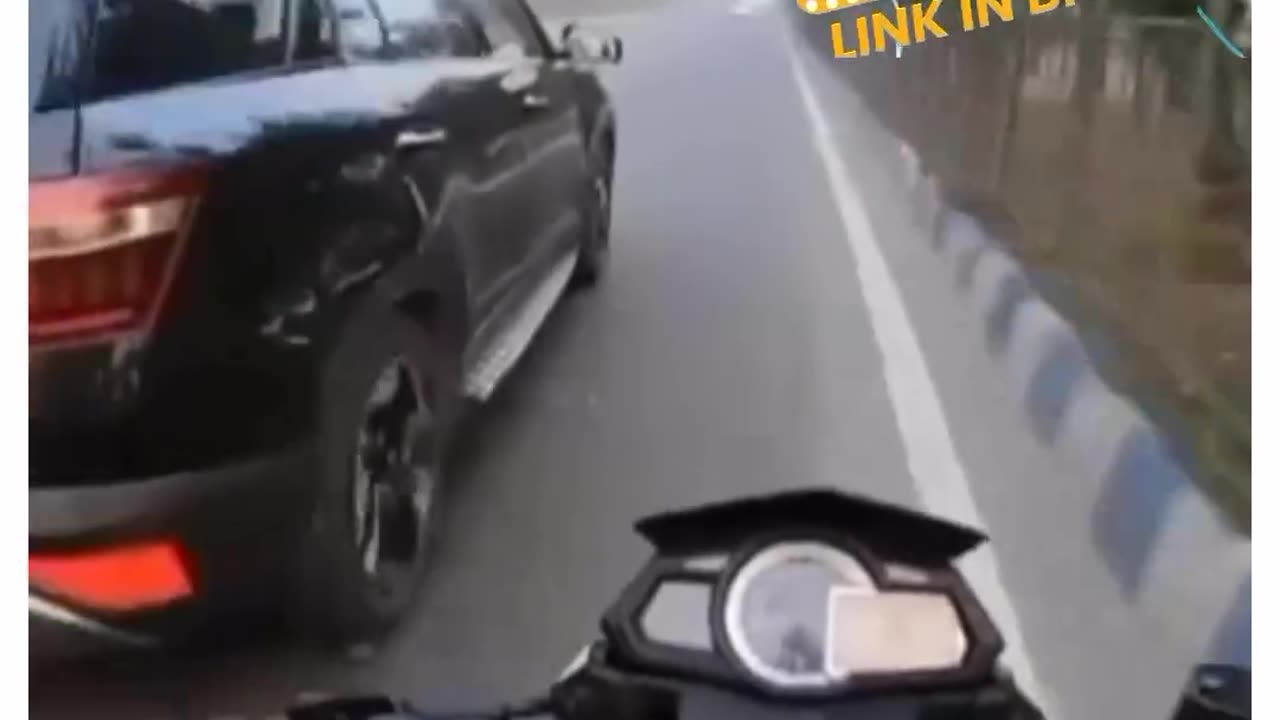 Bike riding, hit car, comedy