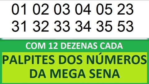 PALPITES DOS NÚMEROS DA MEGA SENA COM 12 DEZENAS oy oz o0 o1 o2 o3 o4 o5 o6 o7 o8 o9