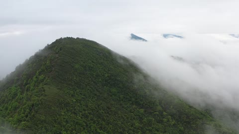 Mountain sky fog hills