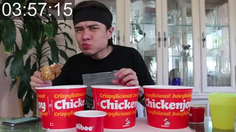 Mukbang jolibee crispy chicken joy