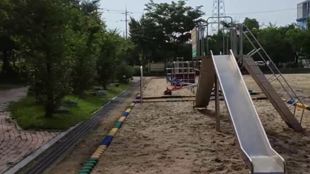 I played with my daughters on the playground of the school I used to go to.