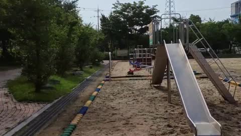 I played with my daughters on the playground of the school I used to go to.