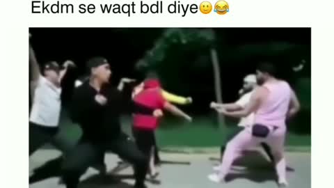 Man fighting funny scence