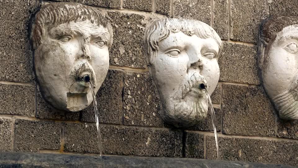 Free Statue Face Water Fountain Stock Video Footage