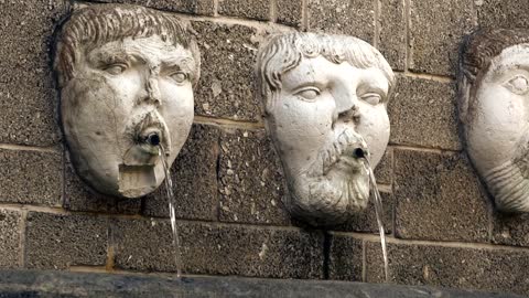 Free Statue Face Water Fountain Stock Video Footage