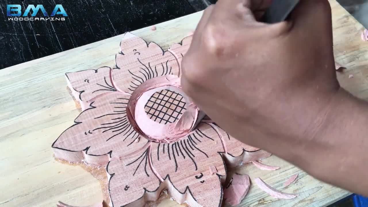 simple flower carving tutorial