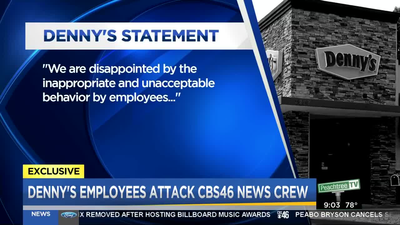 Denny's employees attack CBS46 News crew