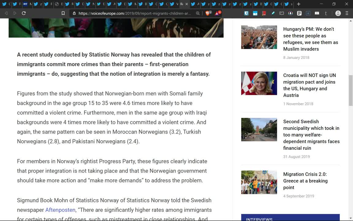 Хроники геноцида Белой Расы 06.09.19