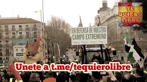 AHORA PROTESTAS DE LOS AGRICULTORES EN FRENTE DEL MINISTERIO DE AGRICULTURA