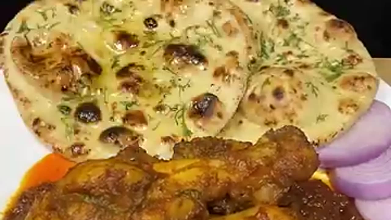 Chicken Bhuna Masala with Naan ASMR Cooking