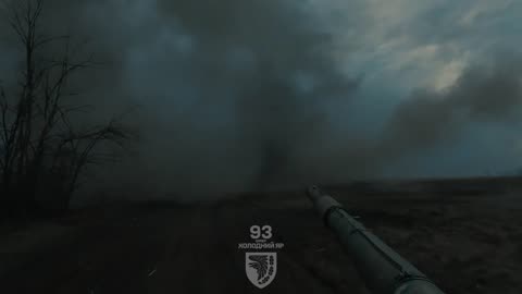 Ukrainian Tank Firing On Russian Lines