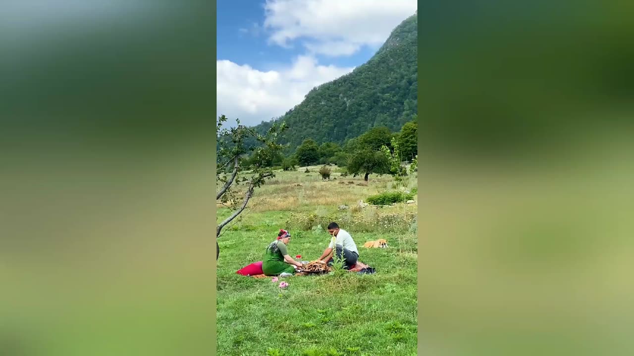 Cooking a Huge Lamb on a Spit! Delicious Meat in the Mountains of Azerbaijan!