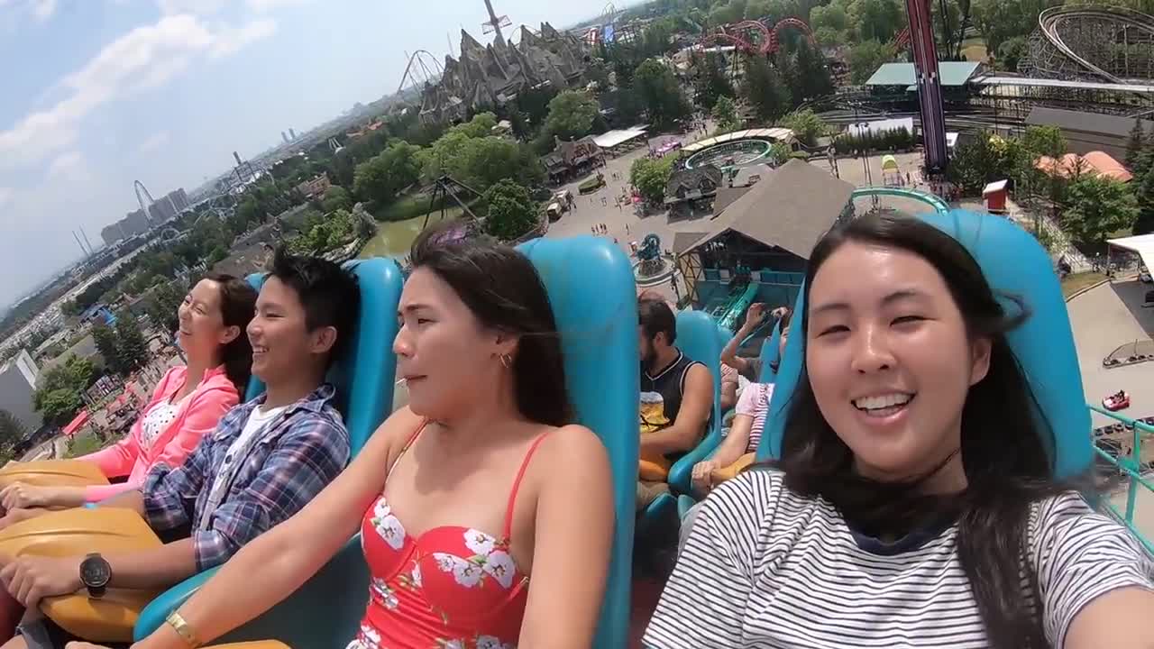 Canada's Wonderland Leviathan On-Ride hilarious reaction#🤪스릴만점# 세계에서 가장 무서운 놀이기구 순위 9위 雲霄飛車 阿密陀佛(1)