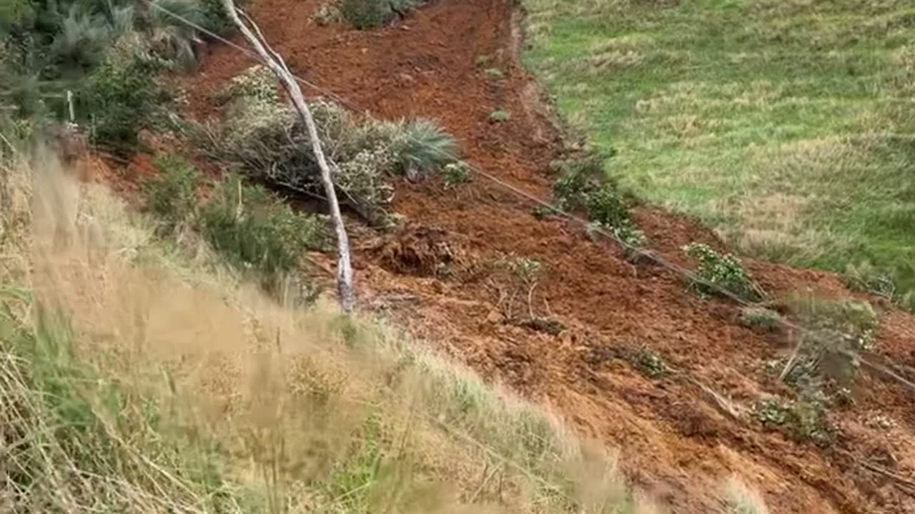 Landslide Caught on Camera After Cyclone Hits New Zealand