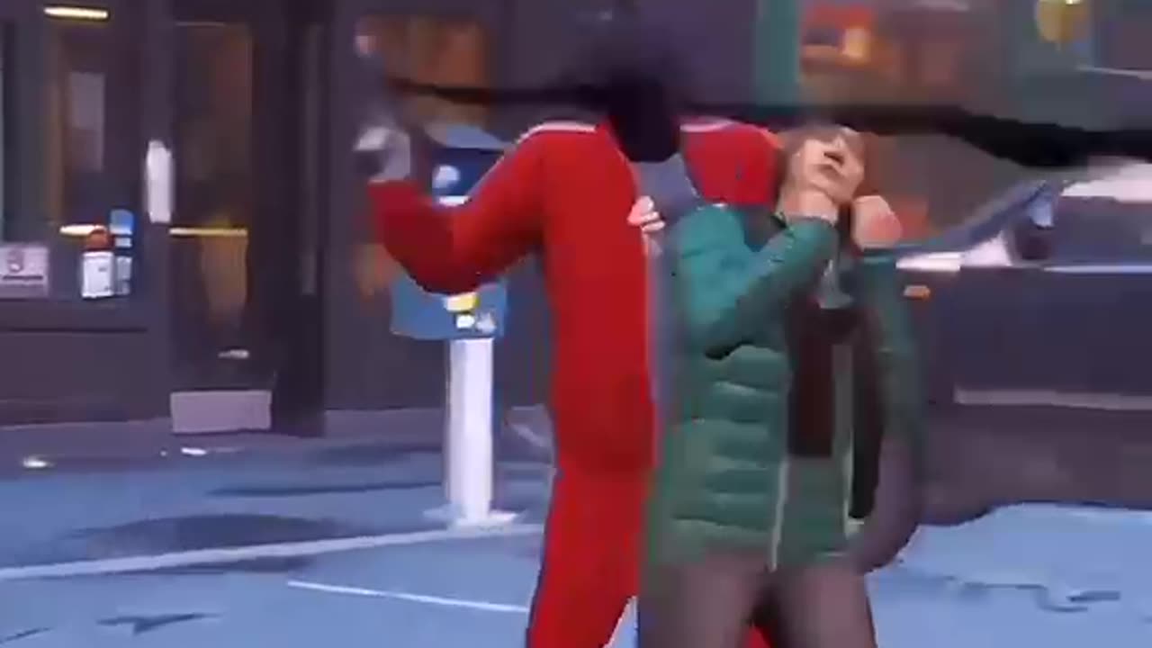 Funny LEGO SPIDERMAN saving girl