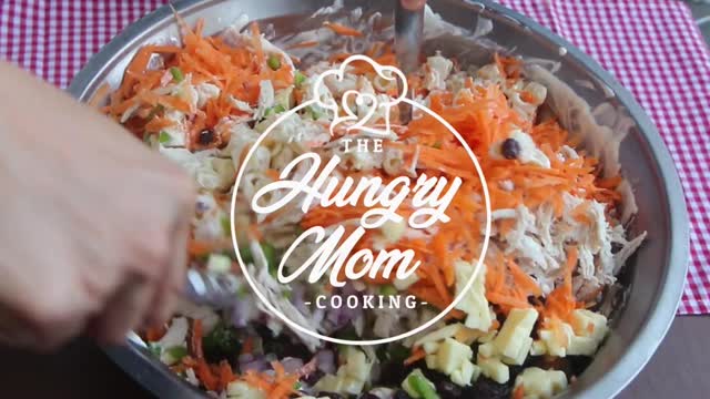 CREAMY CHICKEN MACARONI SALAD HUNGRY MOM COOKING