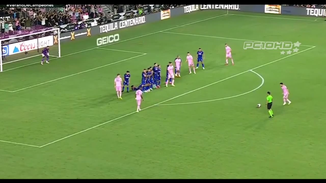 First free kick goal by Messi in Inter Miami