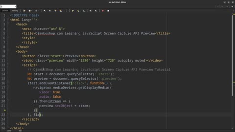 JavaScript Screen Capture API Preview