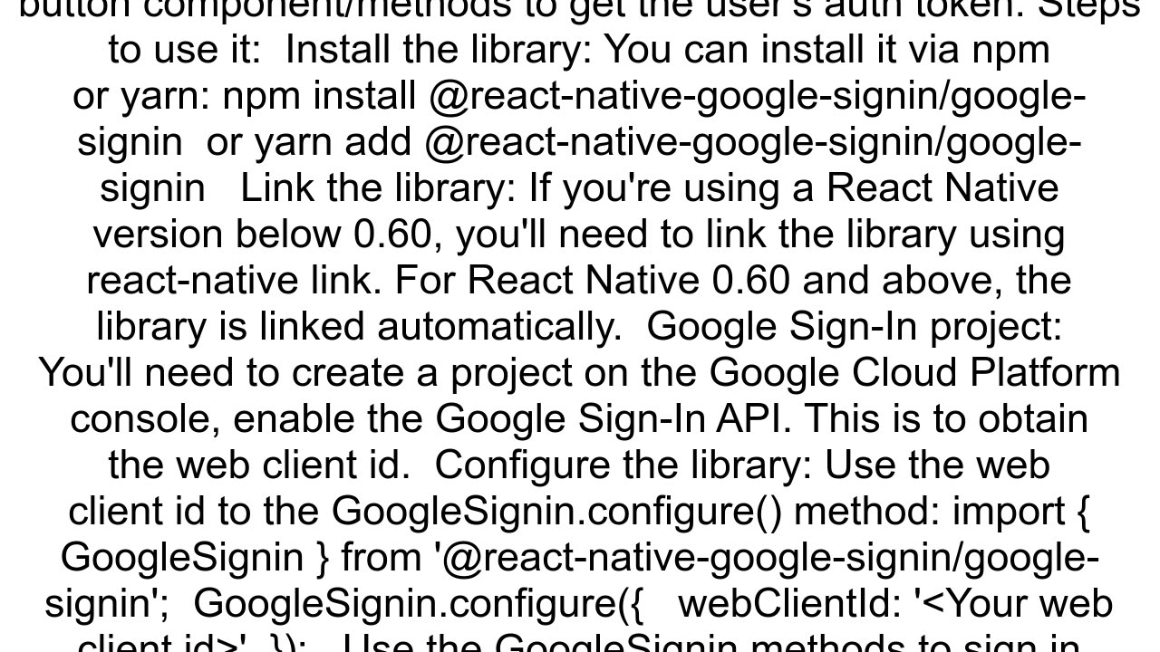 How to sign into a YouTube account in React Native to access private playlists