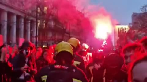 In France the Riot Police and Fire Squads Join in the Protests. AMAZING.