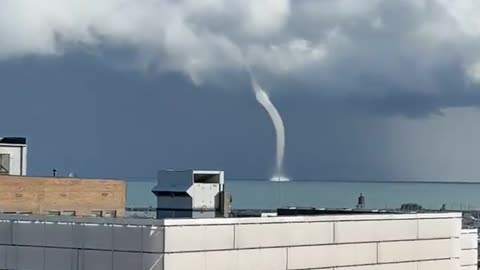 Waterspout on Lake Michigan Near Racine, Wisconsin