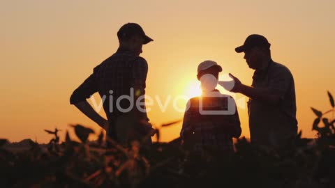 A Group Of Farmers In The Field Shaking Hands Family Agribusiness Team Work In Agribusiness-A group