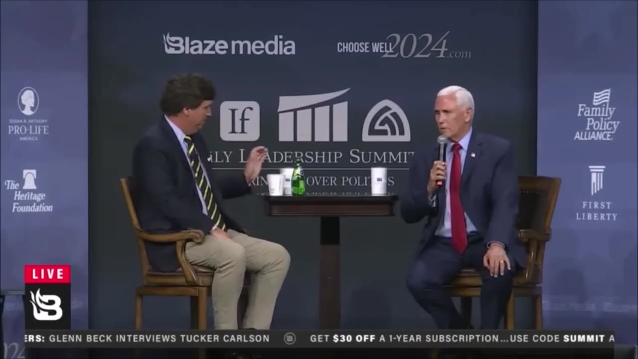 Tucker Carlson Interviews Mike Pence at the 2023 Family Leadership Summit