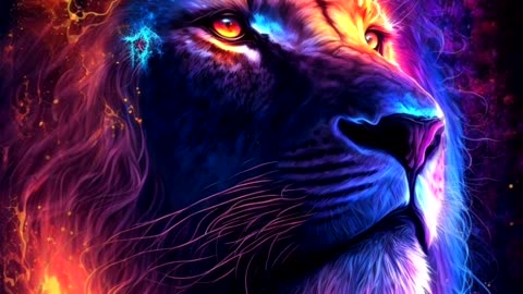 Lion on fire