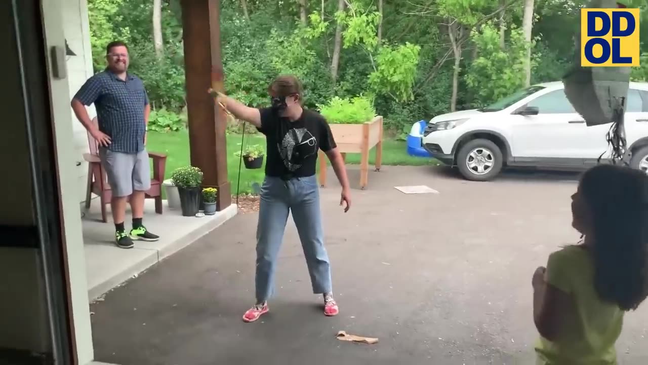 During the magic show, a magician accidentally turned himself into a chicken.!