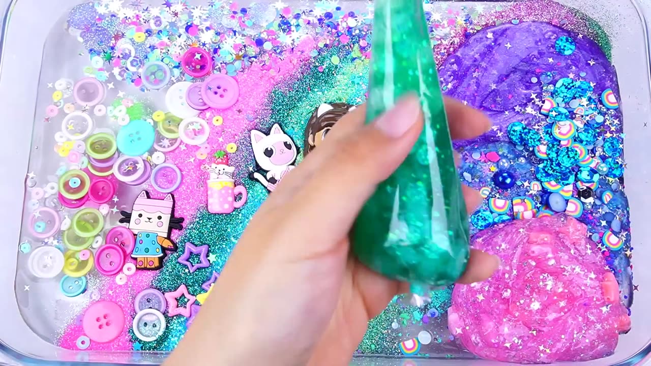 ASMR 4 Doll House and Cute Shinny Things Mixing #ASMR #slime #setisfying