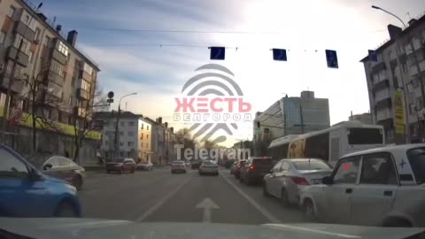Ещё кадры момента обстрела Белгорода со стороны украинских ублюдков