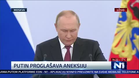 Putin proglašava aneksiju ukrajinskih pokrajina