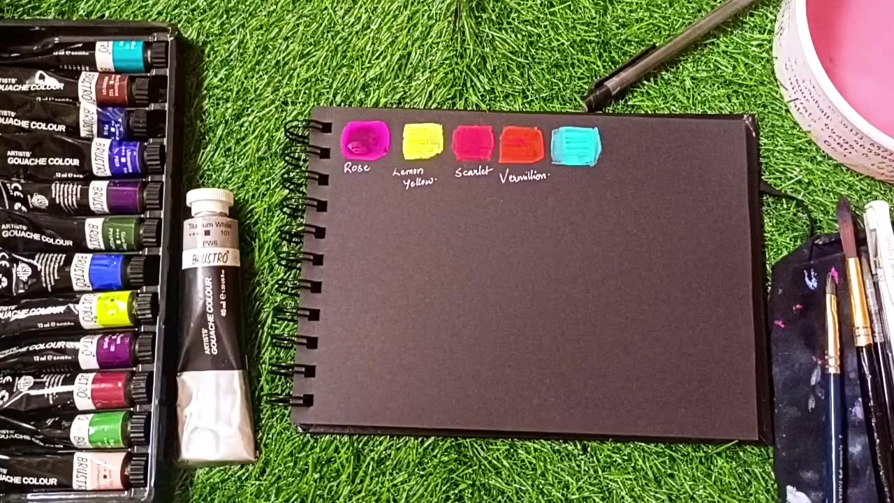 Brustro Gouache Paint swatches #gouache painting