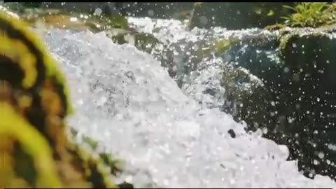 Super slow motion steady shot of the Soca river rapids in Slovenia.