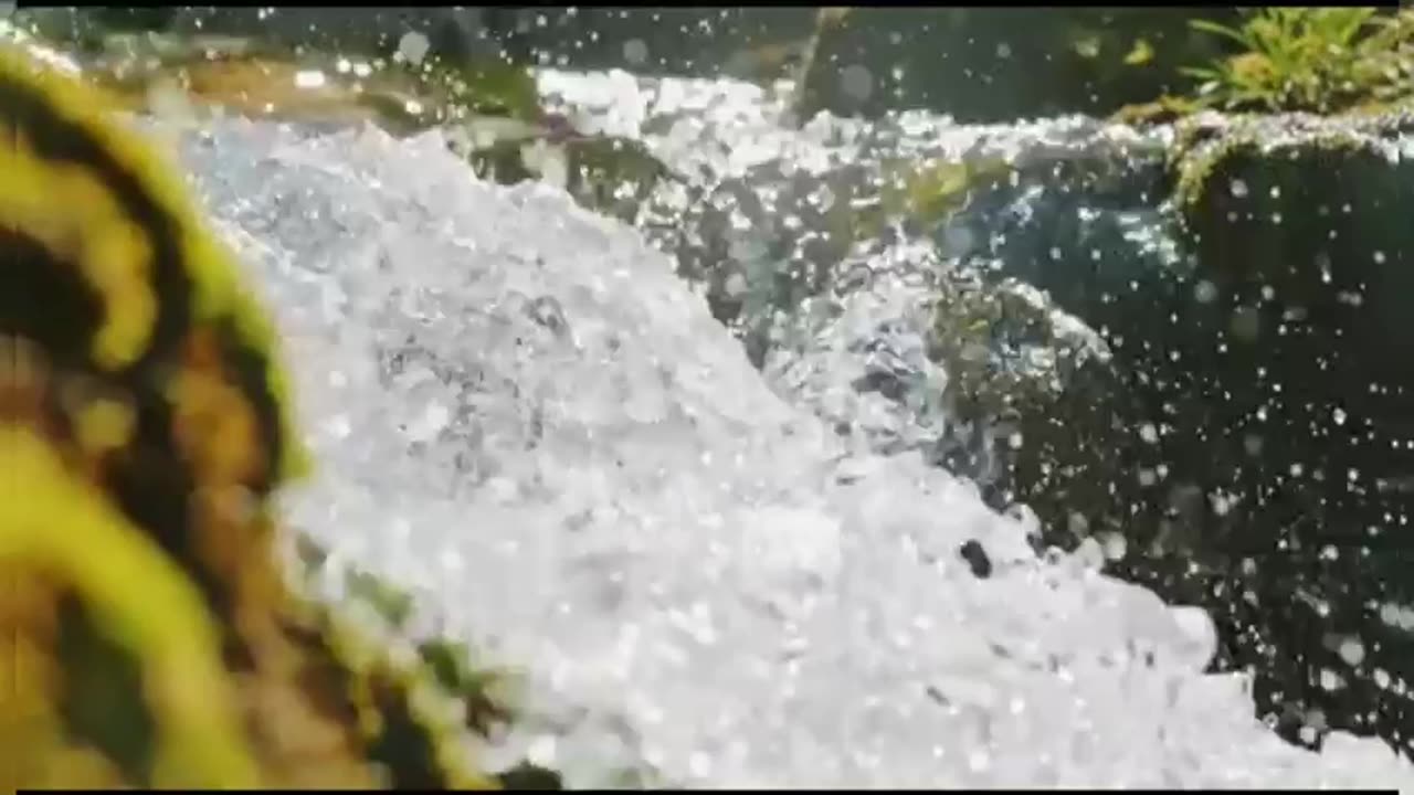 Super slow motion steady shot of the Soca river rapids in Slovenia.