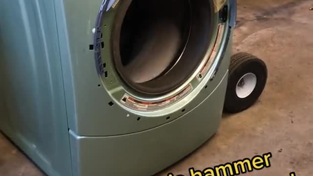 Not even Thor's hammer could take out this Whirlpool washer!!