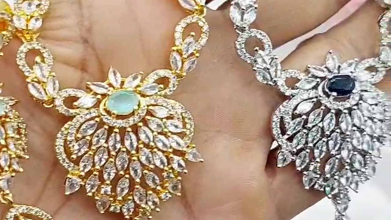 American Daimond 💎 Indian zarqoon necklace set