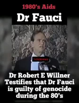 👀Dr Robert E Willner Testifies that Dr Fauci is guilty of genocide ☠️ during the 80's