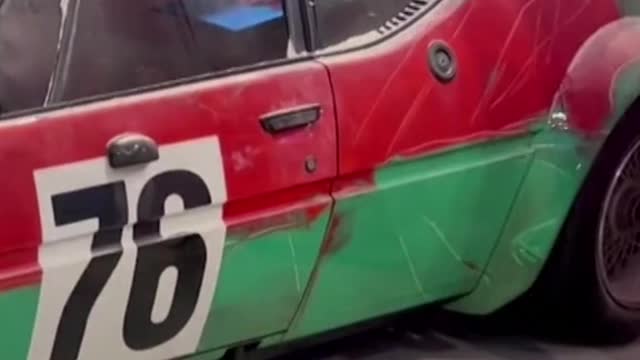 Climate activists throw flour at Andy Warhol car in Italy