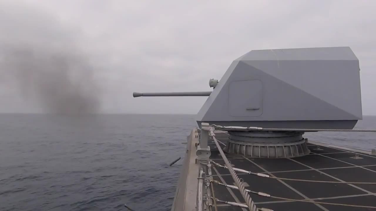 Littoral Combat Ship Live Fire With... 57MM..Naval GUN System..