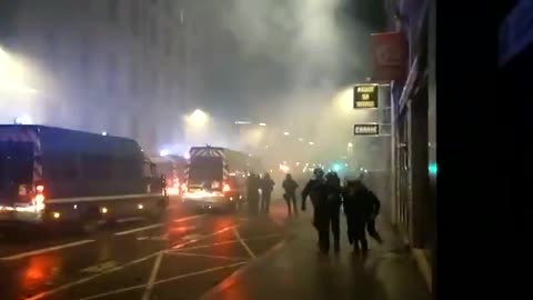 Clashes between police and Moroccan fanatics in Lyon, France.